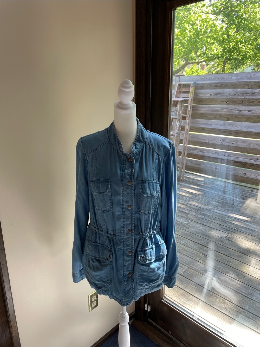 Style & Co. Light Blue Denim Utility Jacket - Women.